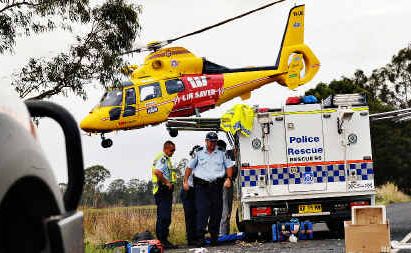 Emergency services assembled to render their assistance at what they believed was the scene of a three-car accident. Emergency services assembled to render their assistance at what they believed was the scene of a three-car accident.